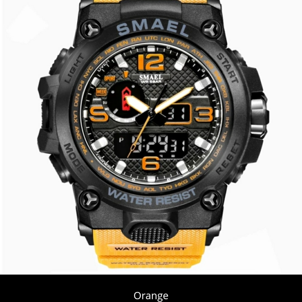 Sports Watches Dual Display Analog Digital LED Electronic Quartz Wristwatch